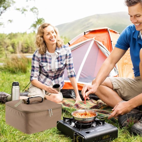 Draagtas Gasflessen - Opbergtas Outdoor - Kamperen Koken - Scheurvast Oxford Weefsel - 35 x 32.5 x 17 cm - Geel — afbeelding 4