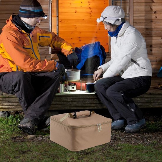 Draagtas Gasflessen - Opbergtas Outdoor - Kamperen Koken - Scheurvast Oxford Weefsel - 35 x 32.5 x 17 cm - Geel — afbeelding 2