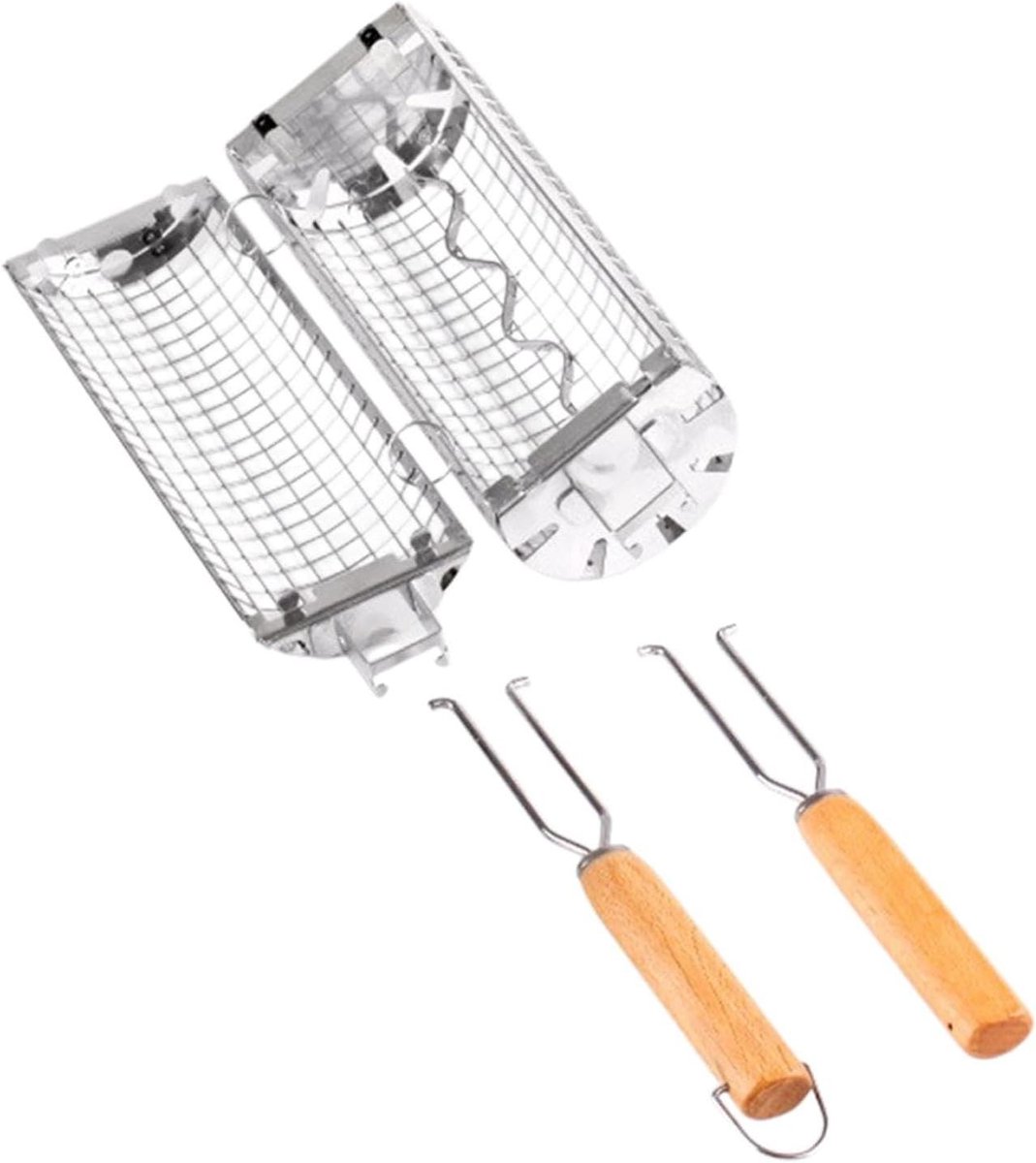 Grillmandje Groenten BBQ Mandje Buiten Grillen Gelijkmatige Hitte 26.5 cm Zilver