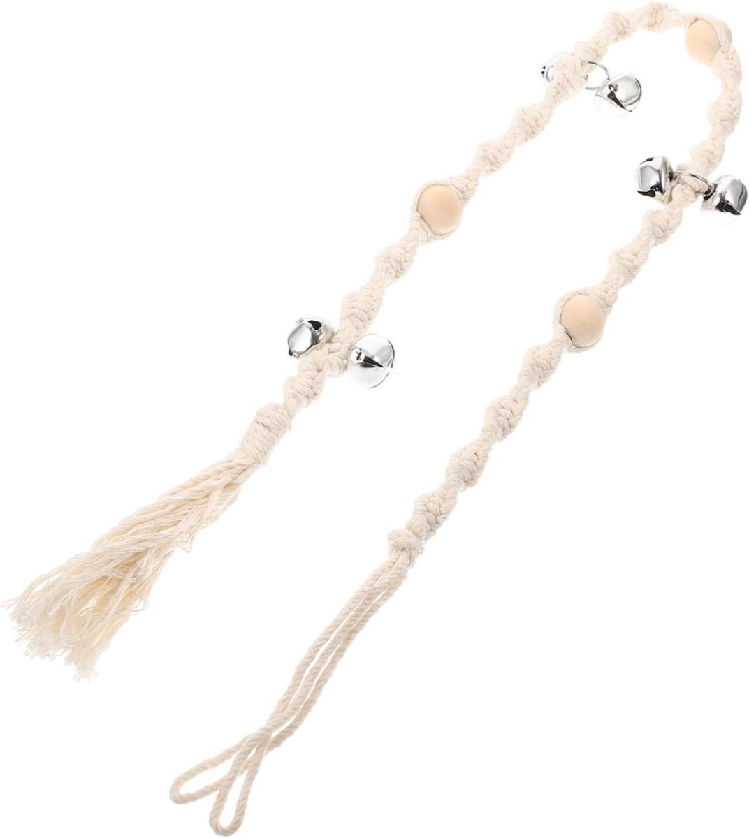 Huisdier Trainingsbel - Honden Deurbel - Huisdier Training - Handgeweven Katoen - 75 cm - Beige