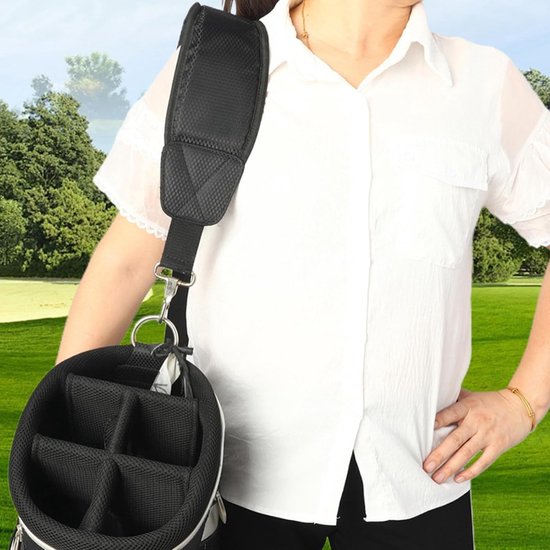 Golftas Draagriem - Schouderband Golftas - Comfortabel Dragen - Verstelbaar Enkel Gevoerd - 120cm Lengte - Zwart van Merkloos — afbeelding 3
