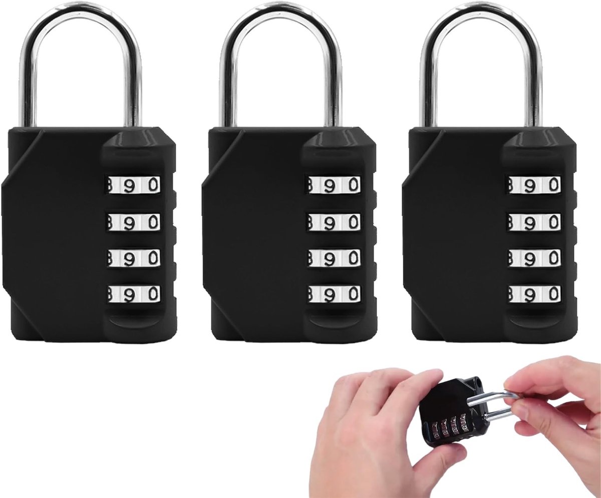 Dailygoods- Combinatieslot 4-cijferig - Weerbestendig - Compact - Voor gym/kluis - Gereedschapskist - Hoogwaardige zinklegering - Slot