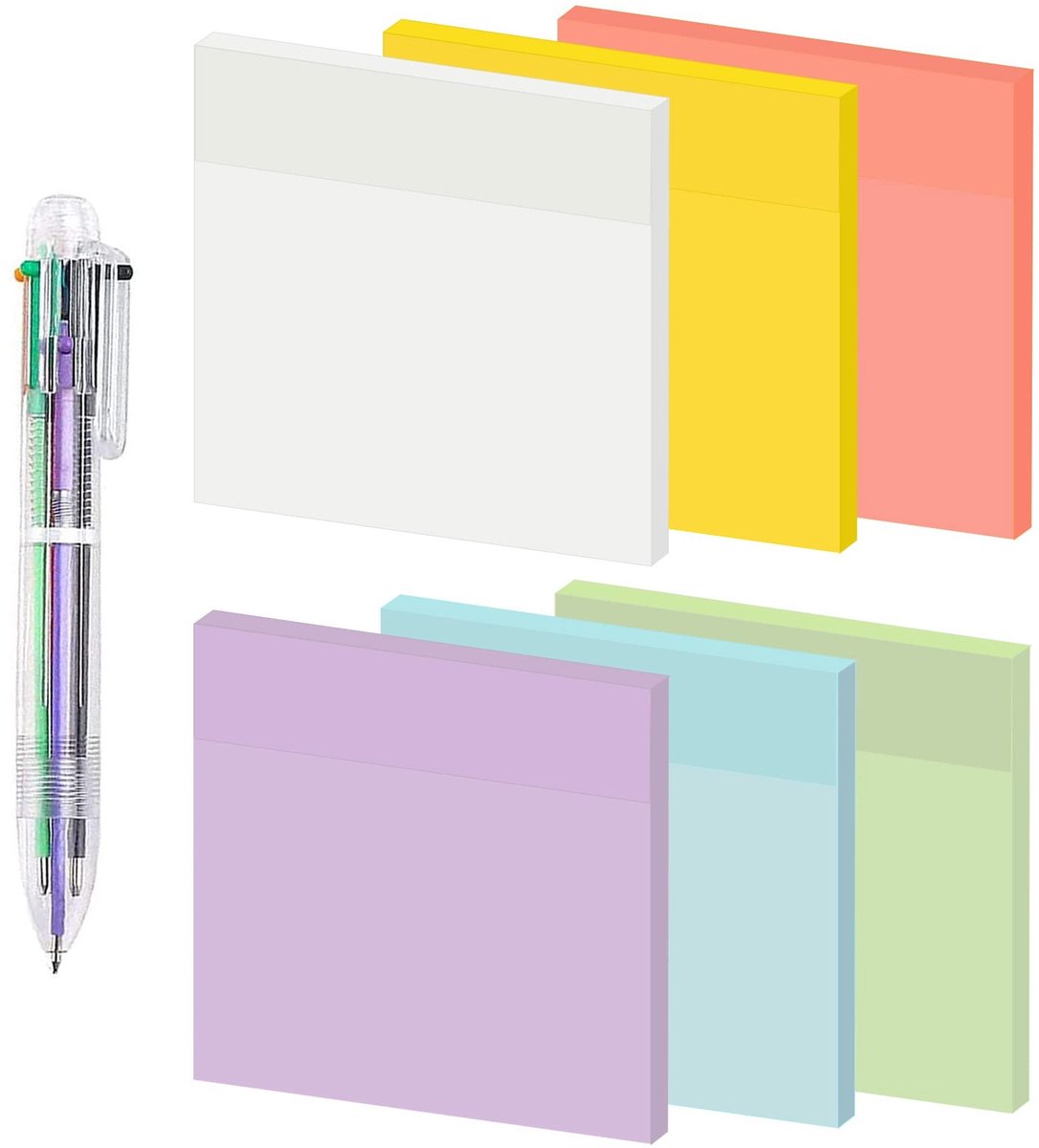 Dailygoods- Notitieblaadjes 300 vellen - Zelfklevend - 76 x 76 mm - Transparant - Super waterdicht - Perfect voor school/kantoor - Plakbriefjes