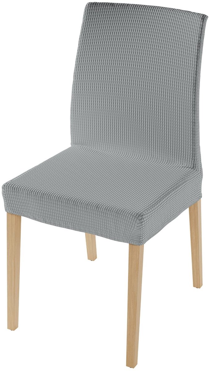 Dailygoods- Stoelhoes Set - Rekbaar - Lichtgrijs - Zacht Polyester - Perfecte Pasvorm - Voor Eetkamer/woonkamer/kantoor - Stoelbekleding