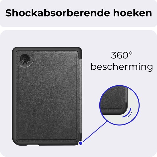 Hoes geschikt voor Kobo Clara Colour/BW - E-reader hoesje - Bookcase cover - Beschermhoes - Trifold - Zwart - Jonyx — afbeelding 4