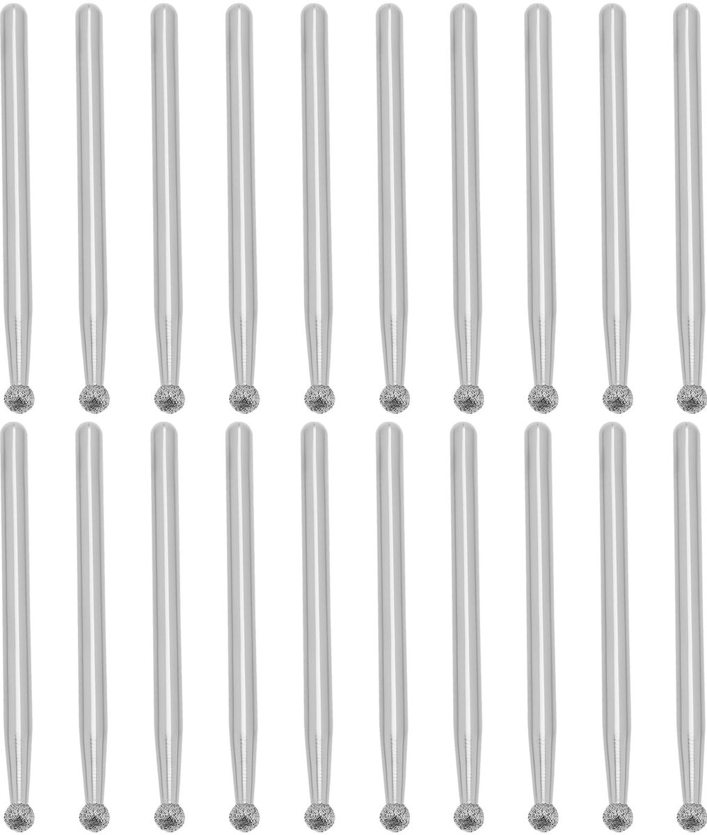 Dailygoods- Diamant Boren Set - 20x Diamant Ballen - #150 Raster - 3 mm Diameter - 45 mm Lengte - Duurzaam Gegalvaniseerd Materiaal - Slijpboren