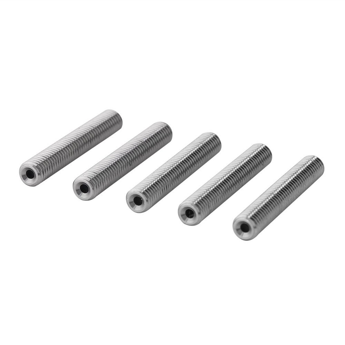 Dailygoods- Mondstukhals 5 stuks - Roestvrij Staal - PTFE Buis - Geschikt voor 3D-printers - MK8 Extruder - 1,75 mm Filament - 3D-printer Mondstukken