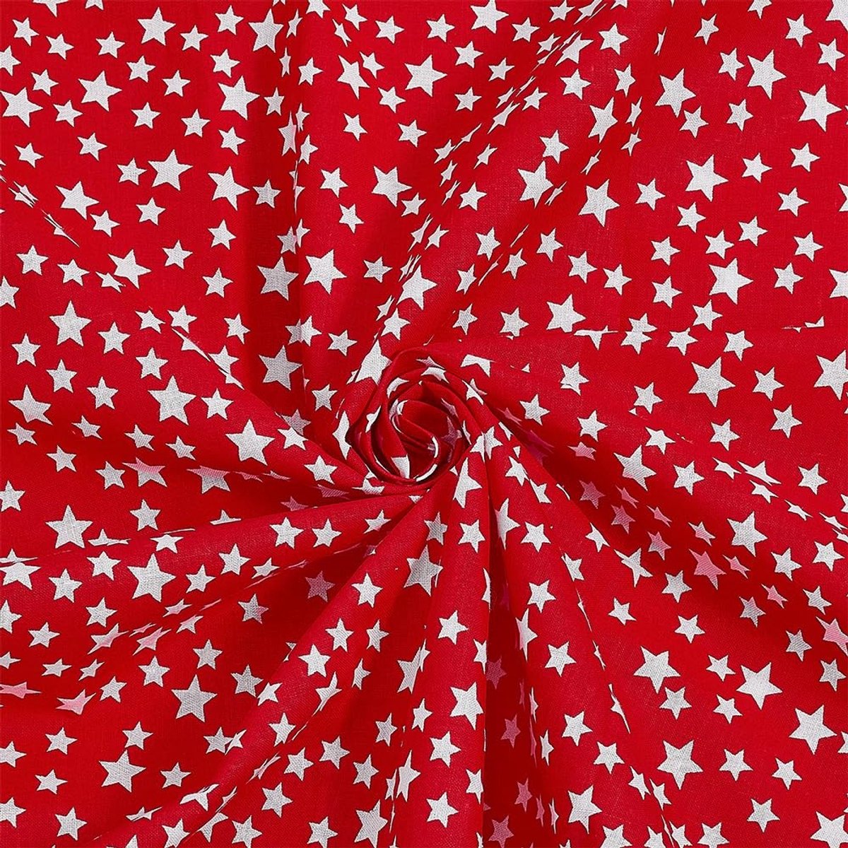Dailygoods- Katoenen Stof 3 m x 1,55 m - Rode Stof - Sterrenpatroon - Quiltstof - Creatief Naaien - Perfect voor DIY-projecten