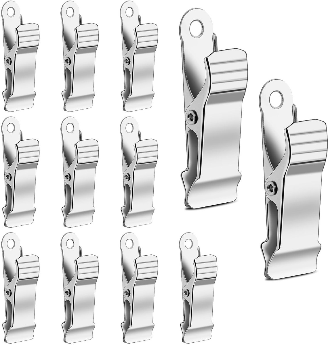 Dailygoods- Klemmen 12 Stuks - Metalen Veerklemmen - Mini Krokodillenklemmen - Antislip Gordijnklemmen - Voor Fotogordijnen - Eenvoudig Op te Bergen