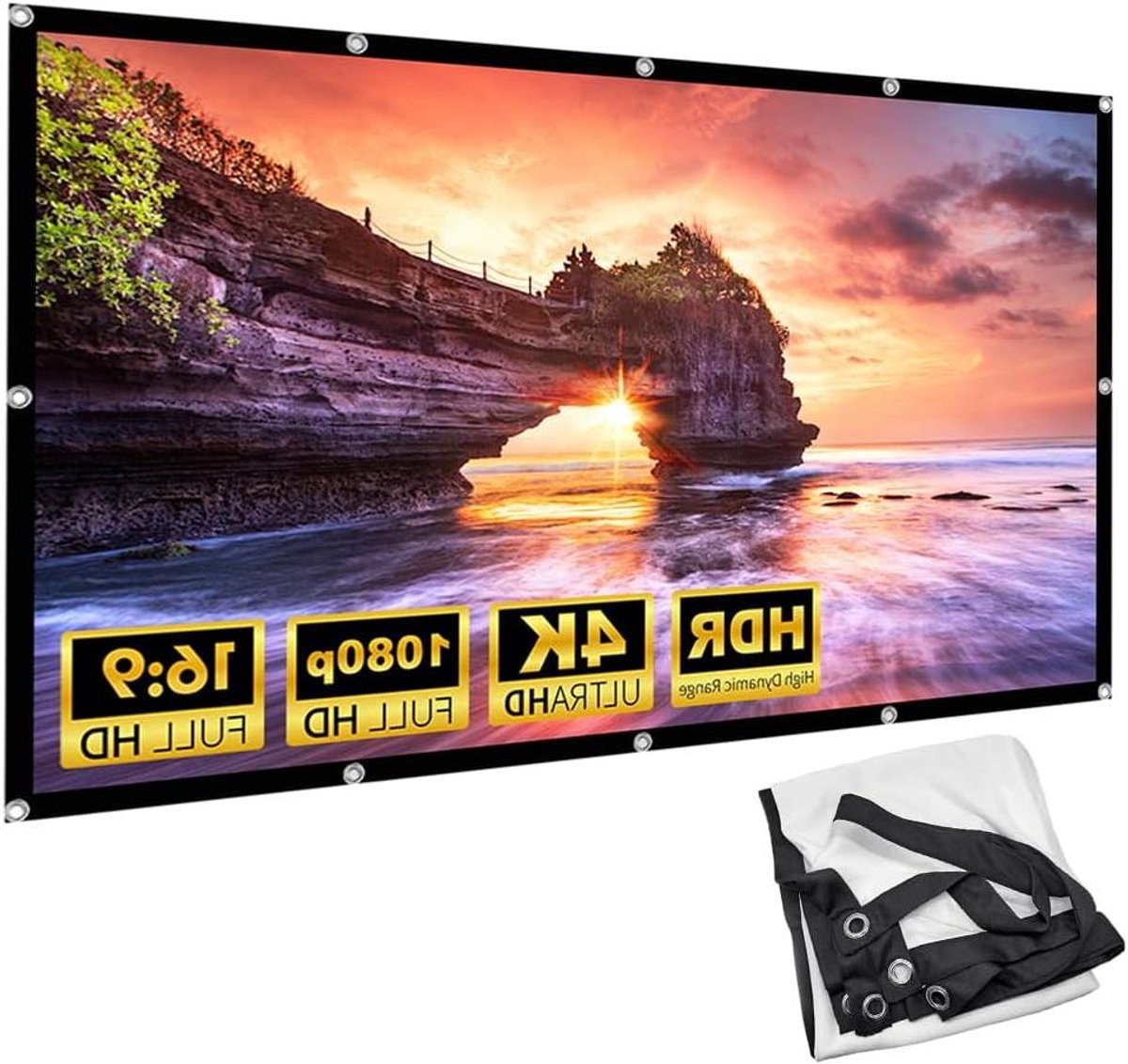 Projectiescherm - Filmscherm Beamer - Thuisbioscoop Creëren - Kreukvrij Polyester - 120 inch 16:9 - Wit