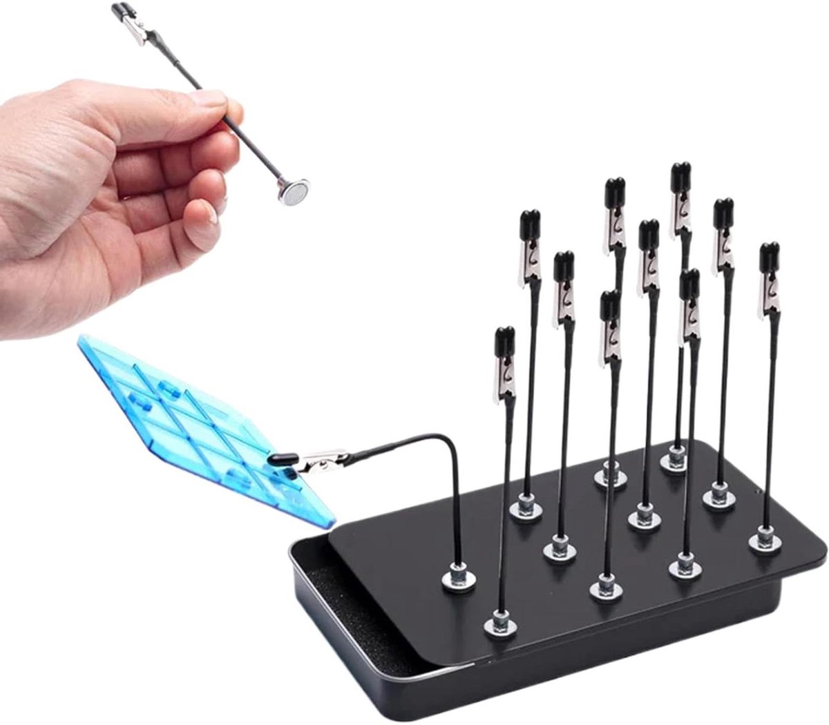 Schilderstandaard - Hobbyhouder - Gedetailleerd schilderen - Flexibele clips - 125 cm - Zwart