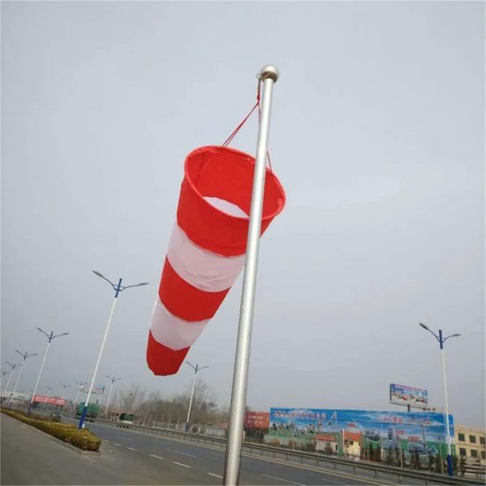 Windzak Meting - Windwijzer Weer - Windrichting Bepalen - Reflecterende Strip - 80 cm - Oranje — afbeelding 4