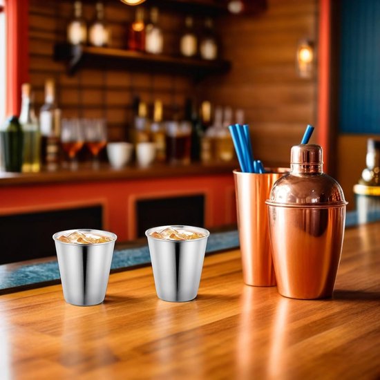 Roestvrijstalen Bekers - Drinkbekers Herbruikbaar - Outdoor Activiteiten - Compact Lichtgewicht - 10 Stuks 1 Centiliter - Zilver — afbeelding 3