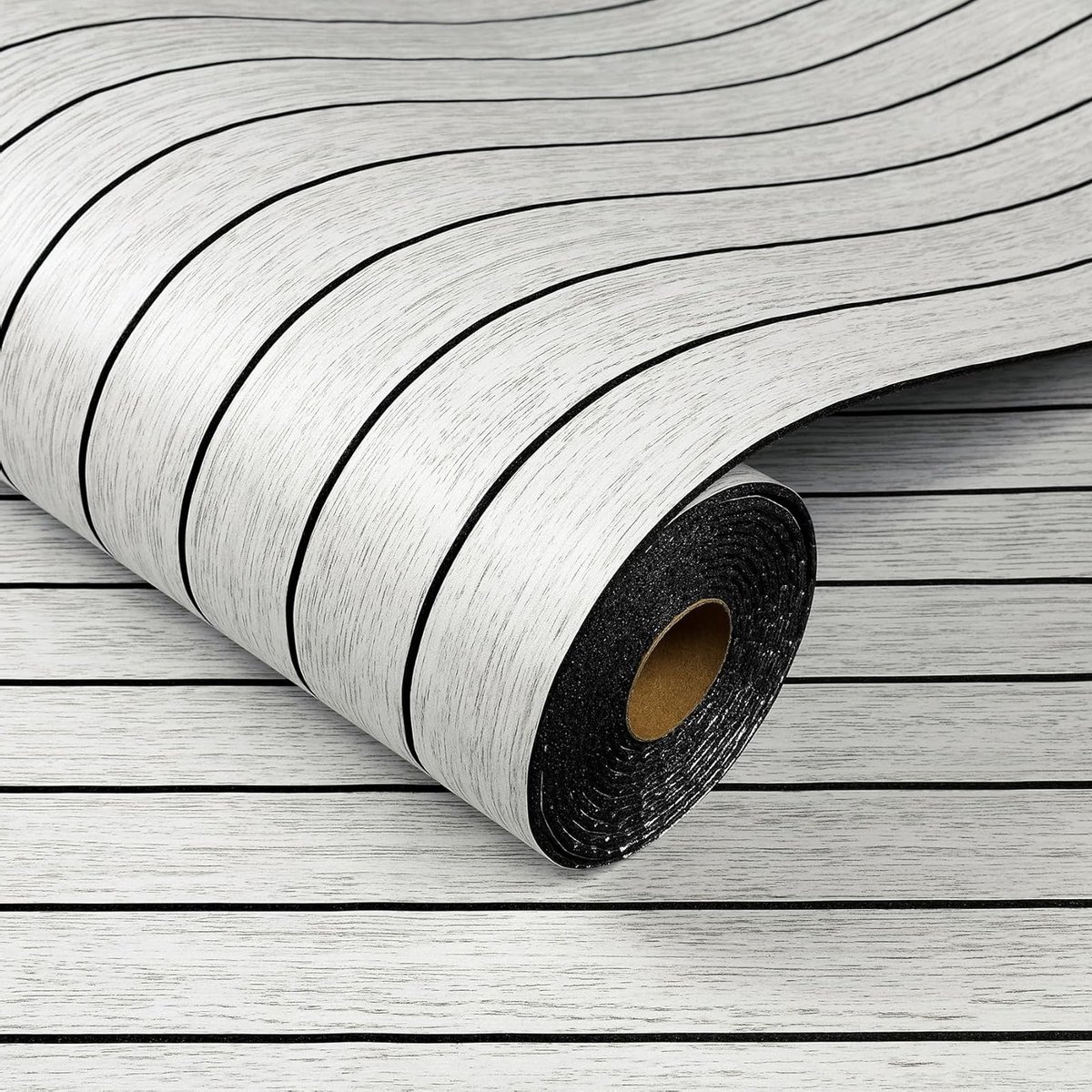 Dikke zelfklevende wanddecoratie met houtlook voor woonkamer en slaapkamer, 3D muurpapier in witte houten latten, ideaal voor kantoor en interieur, 30CMx2M