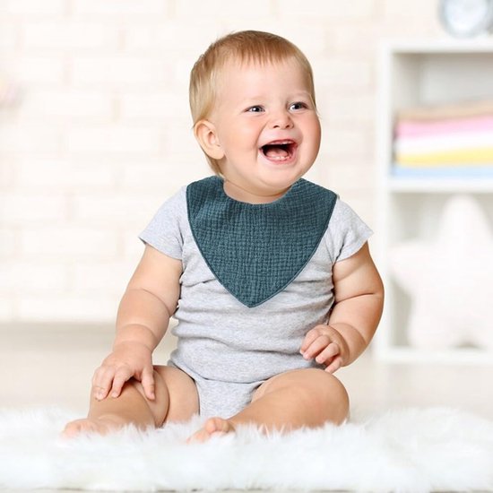 Uposao Baby Bibs Absorbent Triangle Cloth Pack of 3 Soft Absorbent Muslin Neckerchiefs with Push Button Triangle Baby Towels Gift for Boys and Girls — afbeelding 4