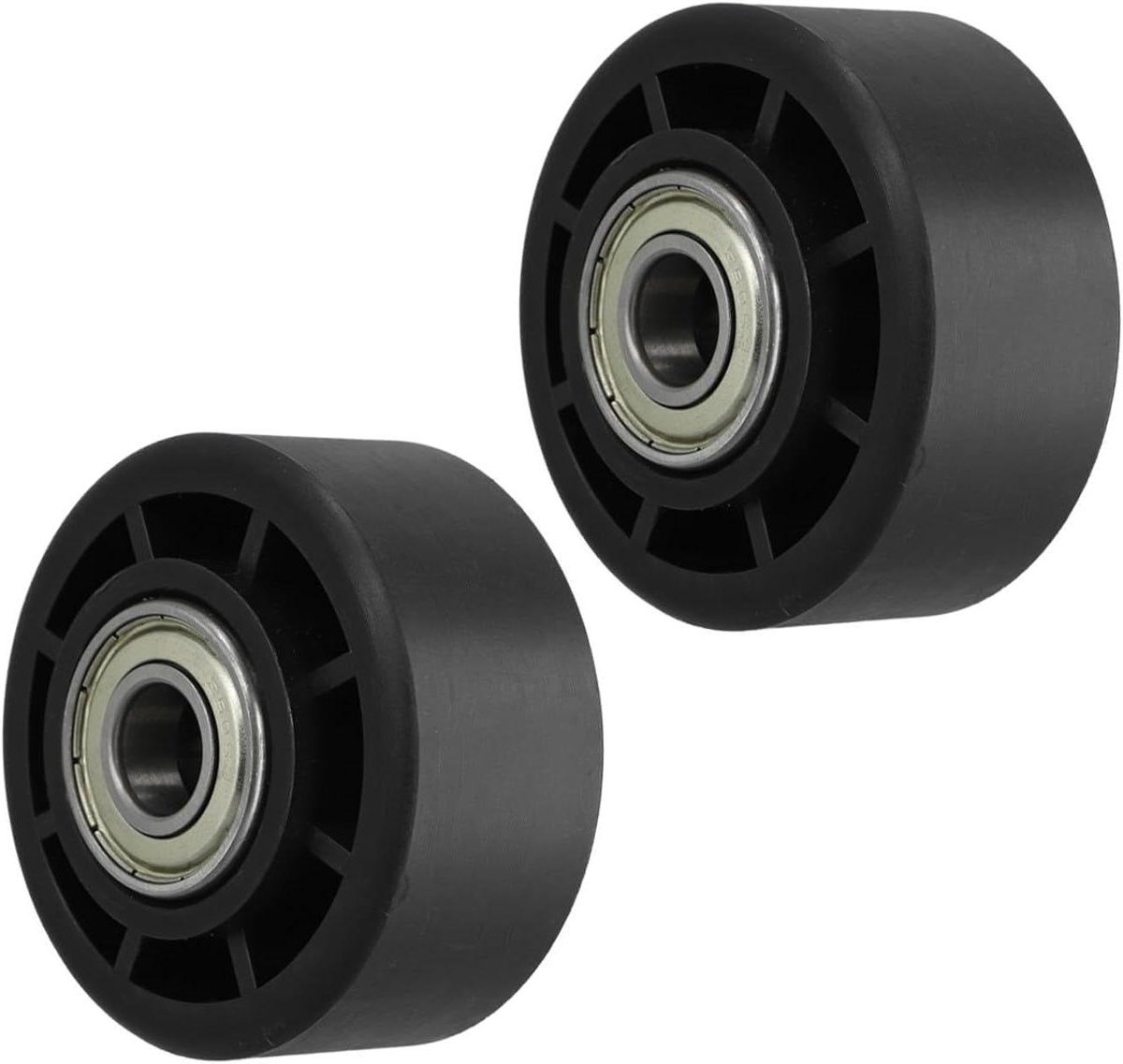 Loopband Lagerwiel - Vervangende Rol - Fitnessapparaten Onderhoud - Hoge Sterkte Nylon - 74mm Diameter 2 Stuks - Zwart