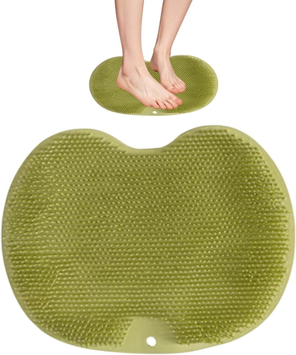Siliconen Voetpeeling - Douche Mat - Voeten Reinigen - Antislip Achterkant - 22 x 15 cm - Grijs