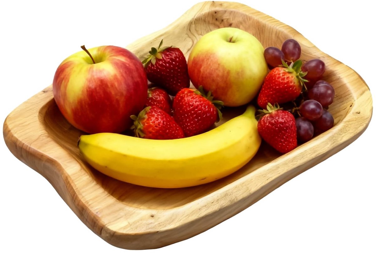 Dailygoods - Handgemaakte Houten Fruitschaal voor Snacks en Fruit