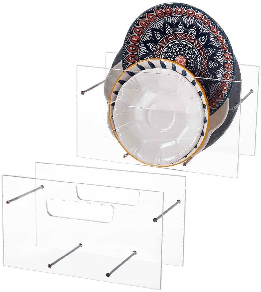 Dailygoods - Acryl Platen Opslag Organizer voor Servies en Keukenaccessoires