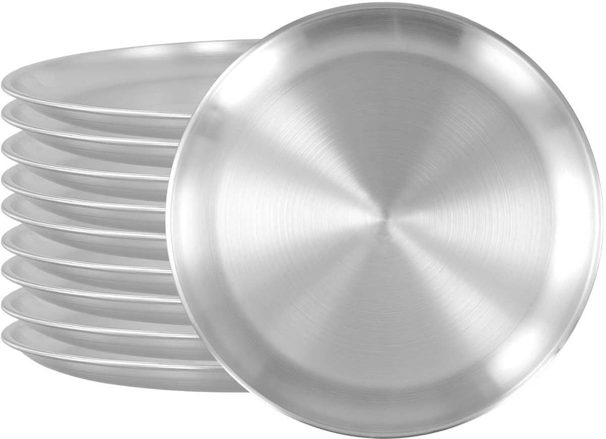 Dailygoods - Roestvrijstalen Pizzapan Set van 10 Stuks 26 cm