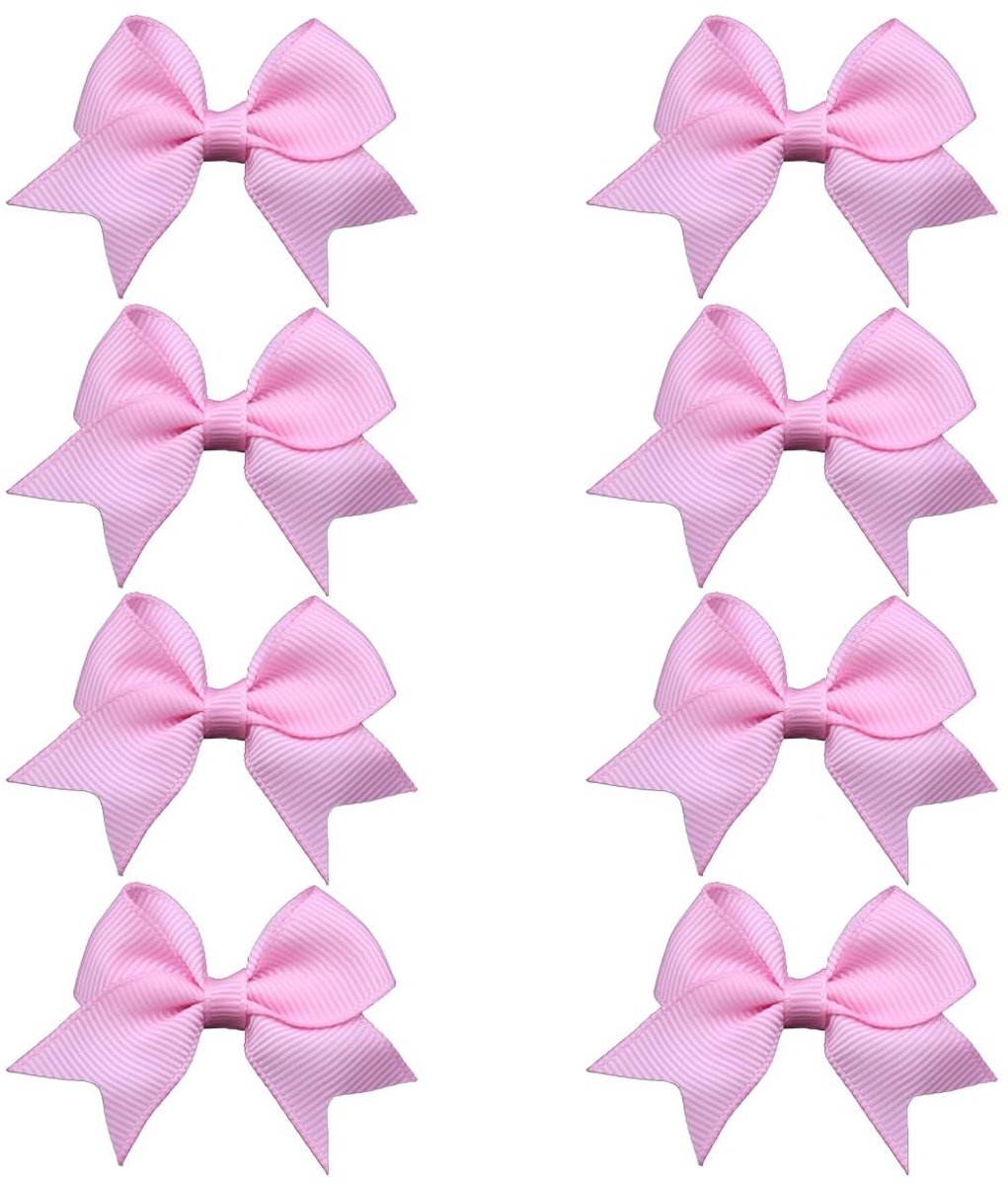 Dailygoods - Set van 10 Mini Haarstrikken voor Meisjes in Roze