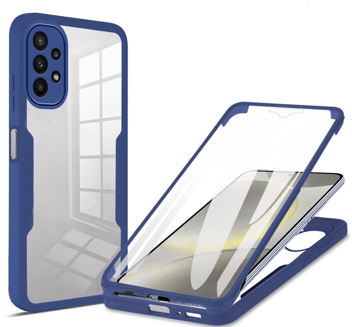 Dailygoods - Transparante Heavy Duty Smartphone Case met Schermbeschermer voor Samsung