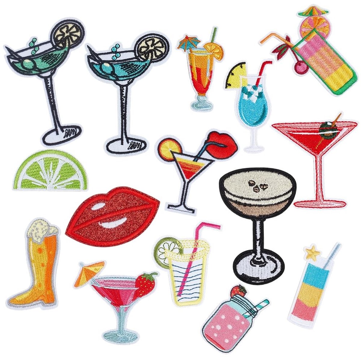Dailygoods - 15 Stuks Geborduurde Strijkpatches voor Creatieve Decoratie