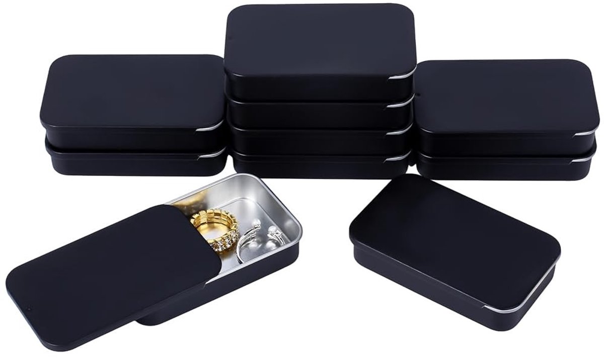 Dailygoods - Set van 10 Rechthoekige Blikken Opbergdozen
