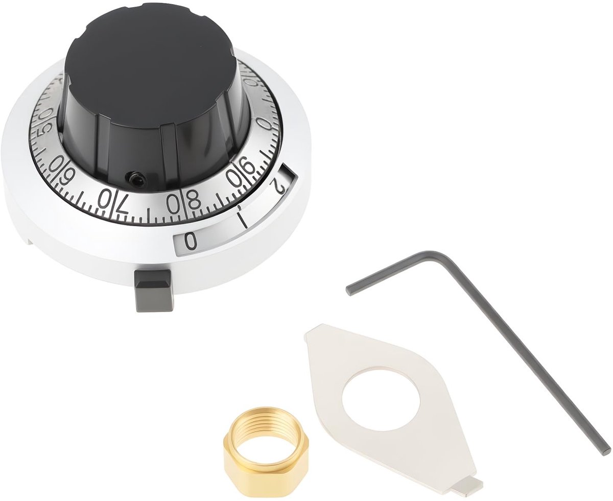 Dailygoods - Precisie Potentiometer Knop met Teller voor 6.35mm As
