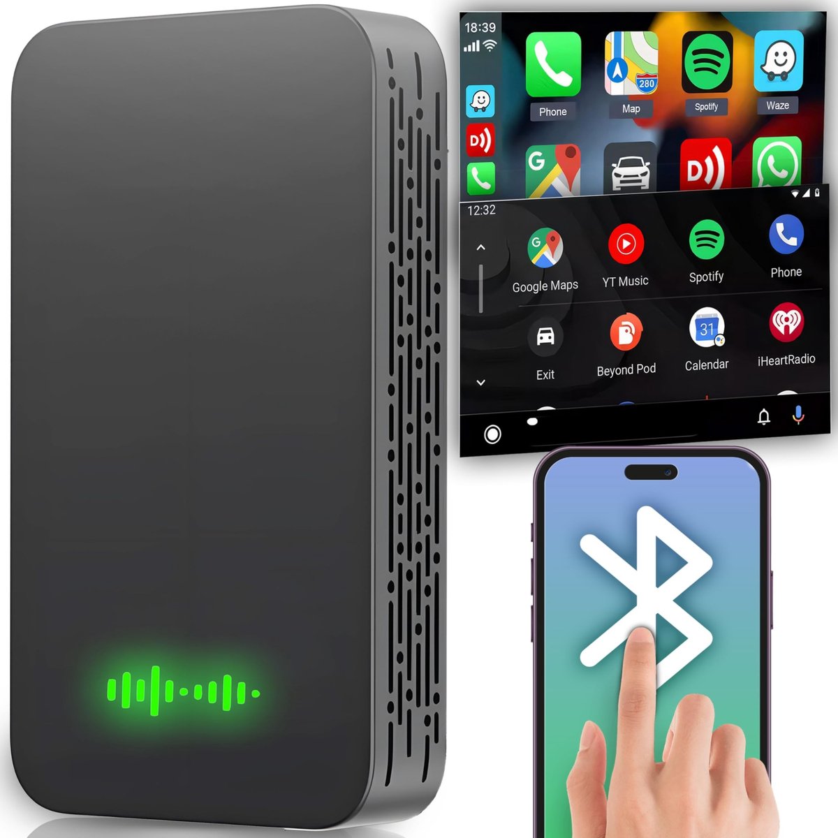 Dailygoods - Draadloze CarPlay en Android Auto Adapter met Snelle Verbinding