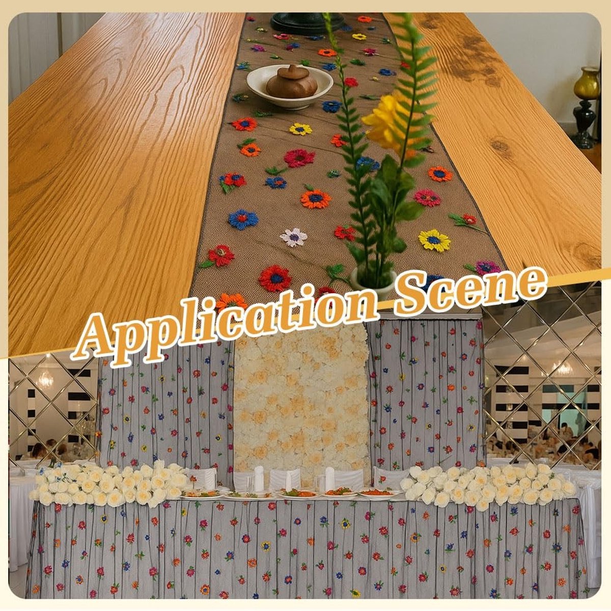 Dailygoods - 3M Tafelloper met Madeliefjes voor Bruiloft en Feestdecoratie