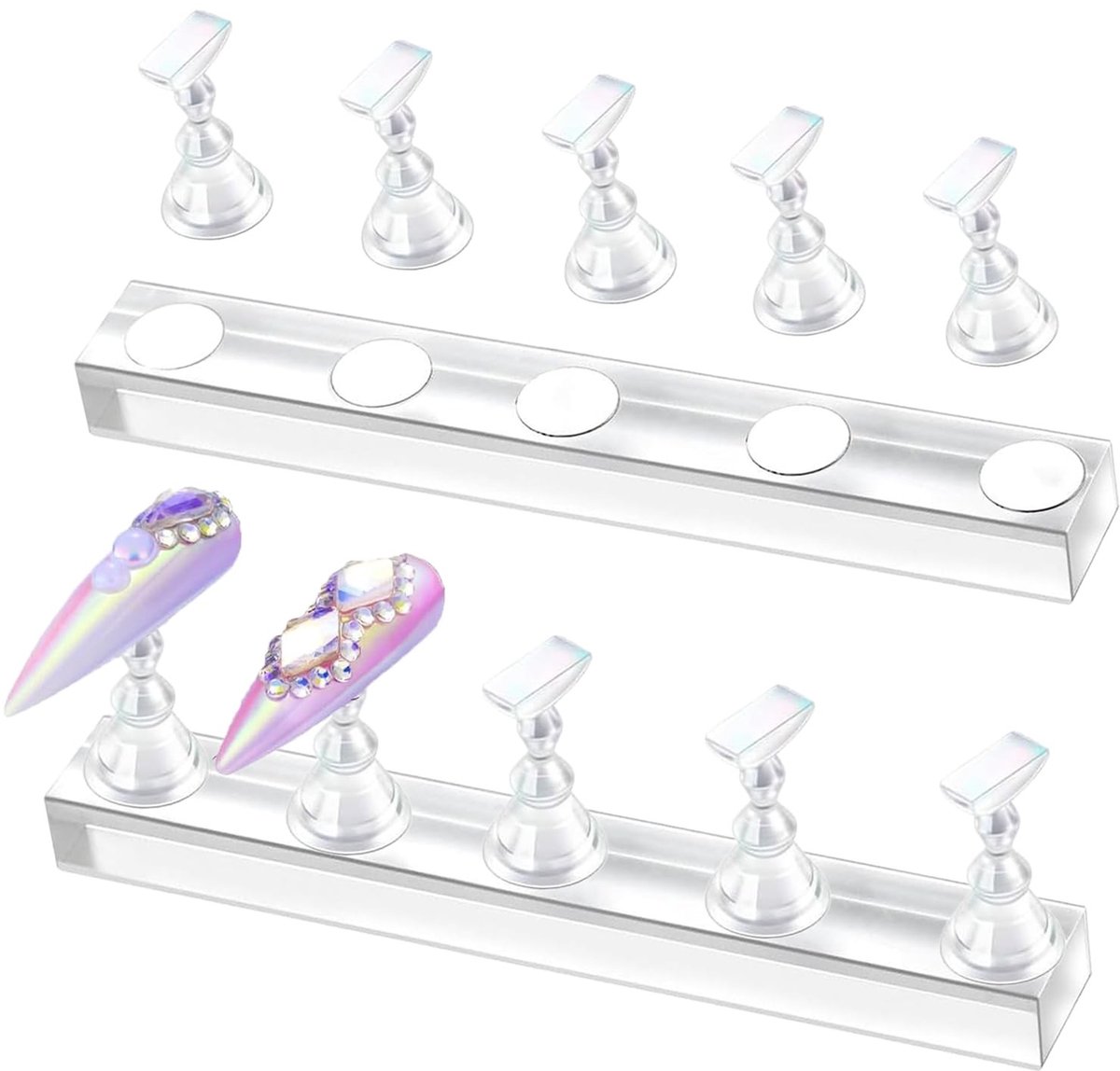 Dailygoods - Set van 2 Magnetische Nageldisplay voor Zelf-Manicure