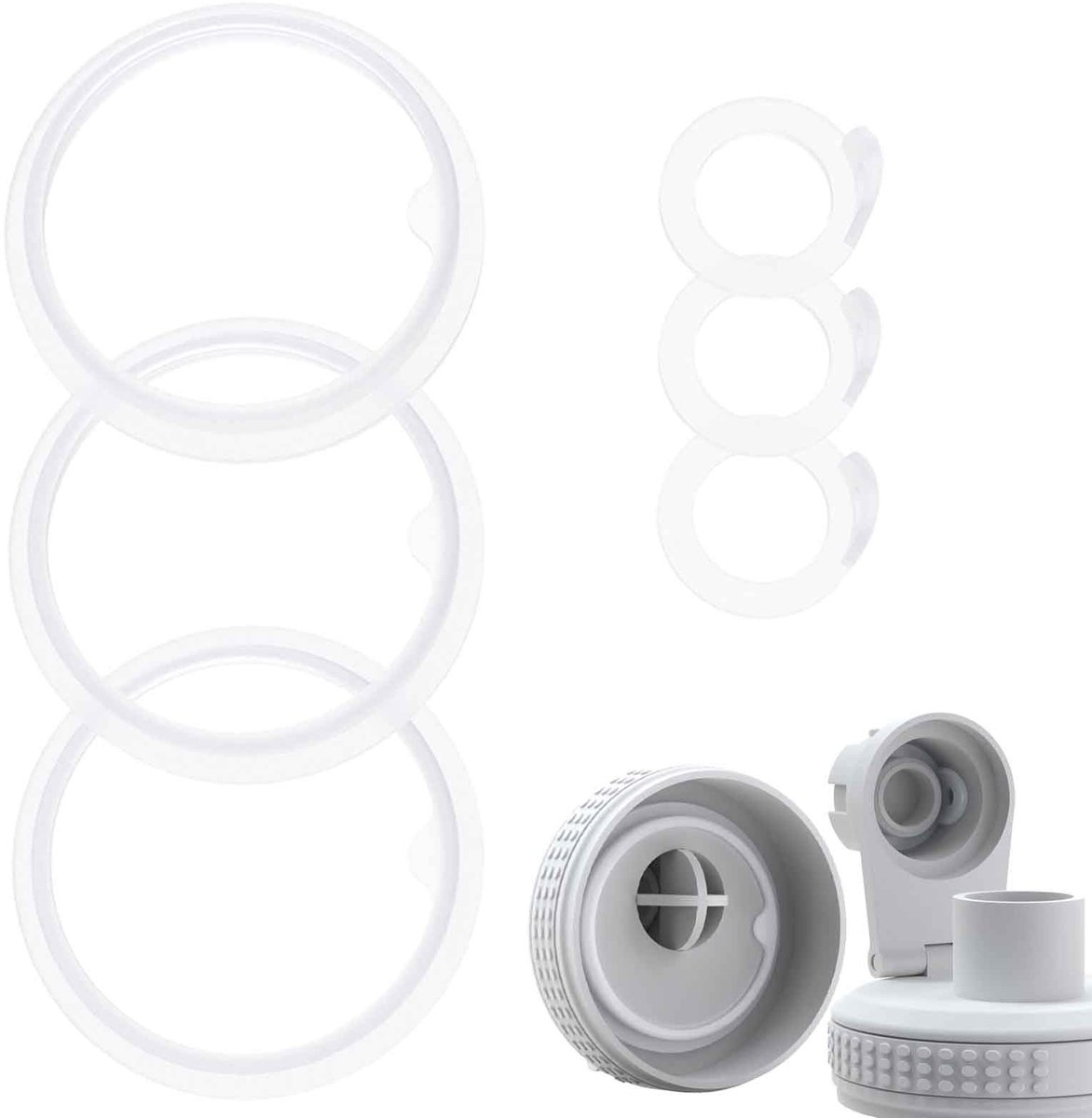 Dailygoods - 3-Delige Set Waterflesafdichtingen en Pincet