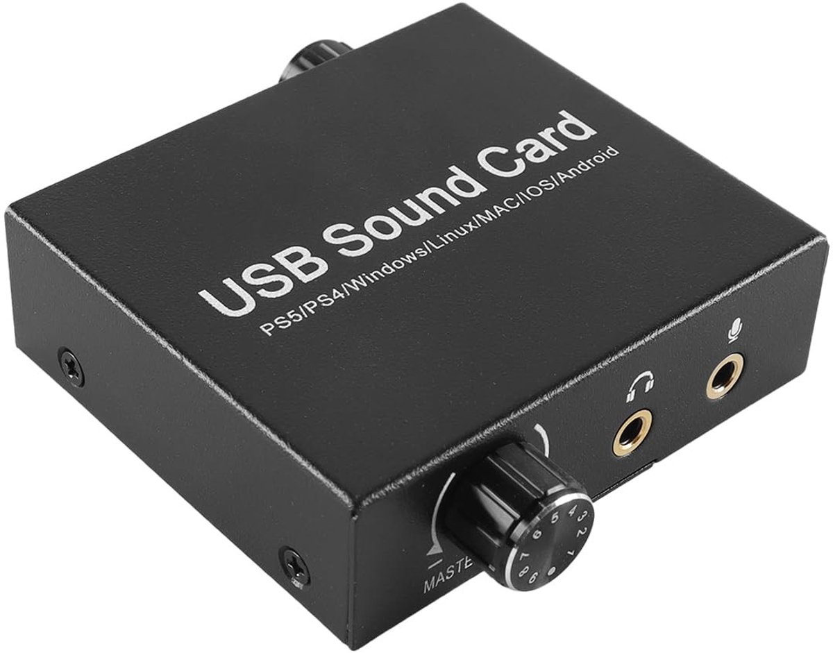 Dailygoods - USB Geluidskaart met 3,5 mm Hoofdtelefoon- en Microfoonaansluiting