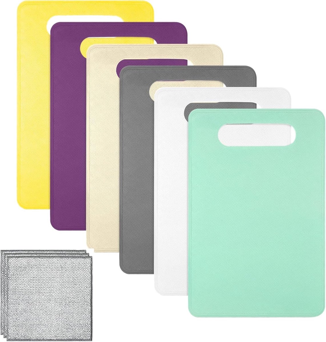 Dailygoods - Set van 6 Antislip Kunststof Snijplanken 29 x 19 cm