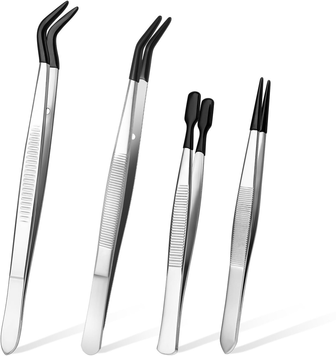 Dailygoods - Set van 4 Rubber-Gecoate Pincetten voor Ambachten