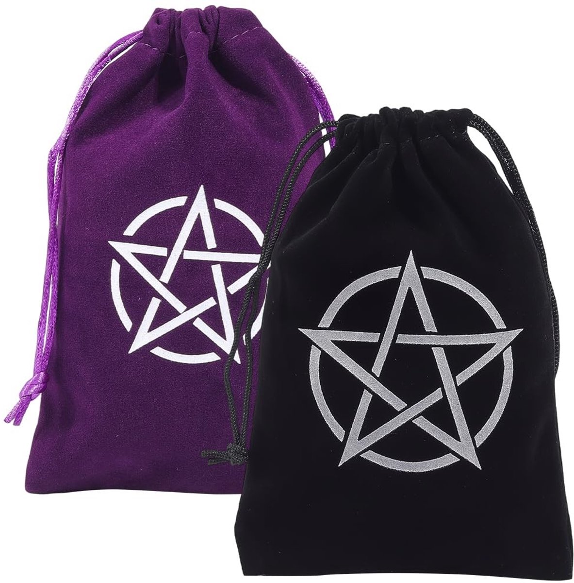Dailygoods - Set van 2 Fluwelen Tarotkaartzakken met Trekkoord