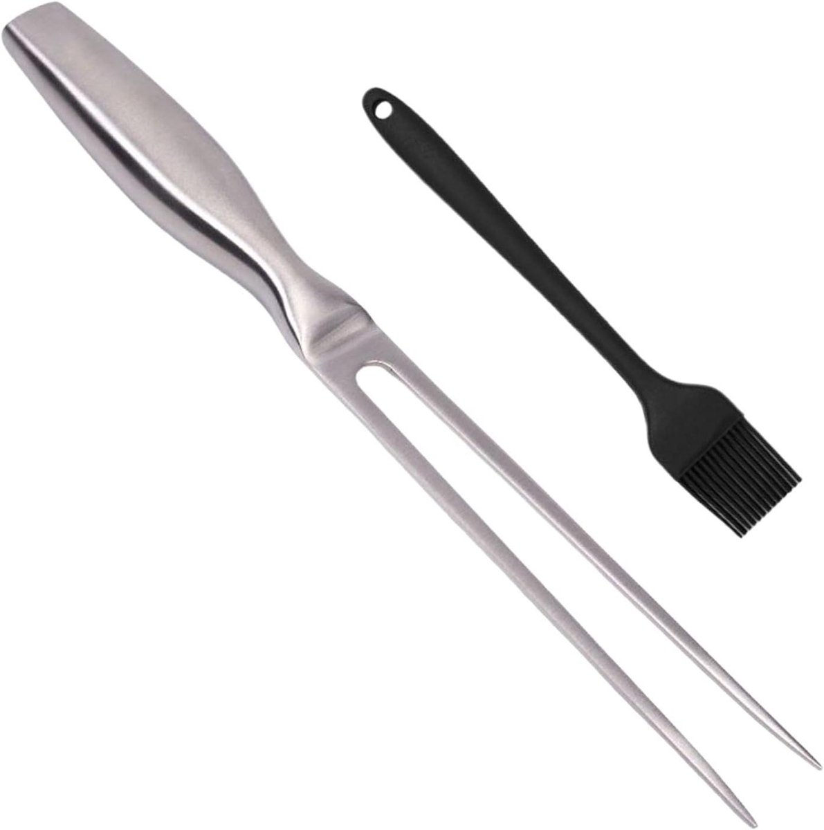 Grillgereedschap Set - Barbecue Tools - Buiten Koken - Ergonomisch Handvat - 30 cm - Zilver