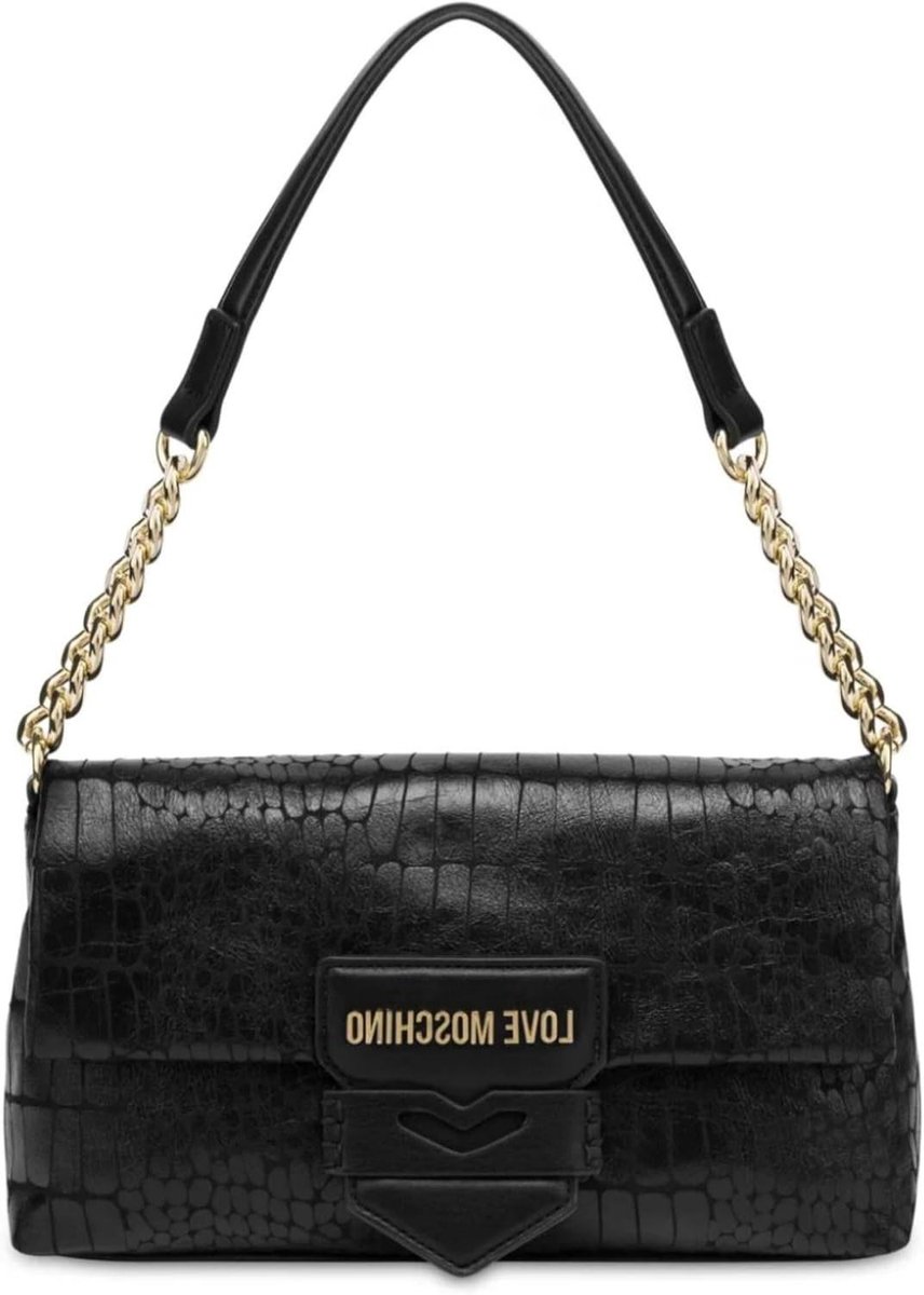 Dames Handtas - Schoudertas - Dagelijks Gebruik - Soft Ecopelle - 26 x 14 cm - Zwart