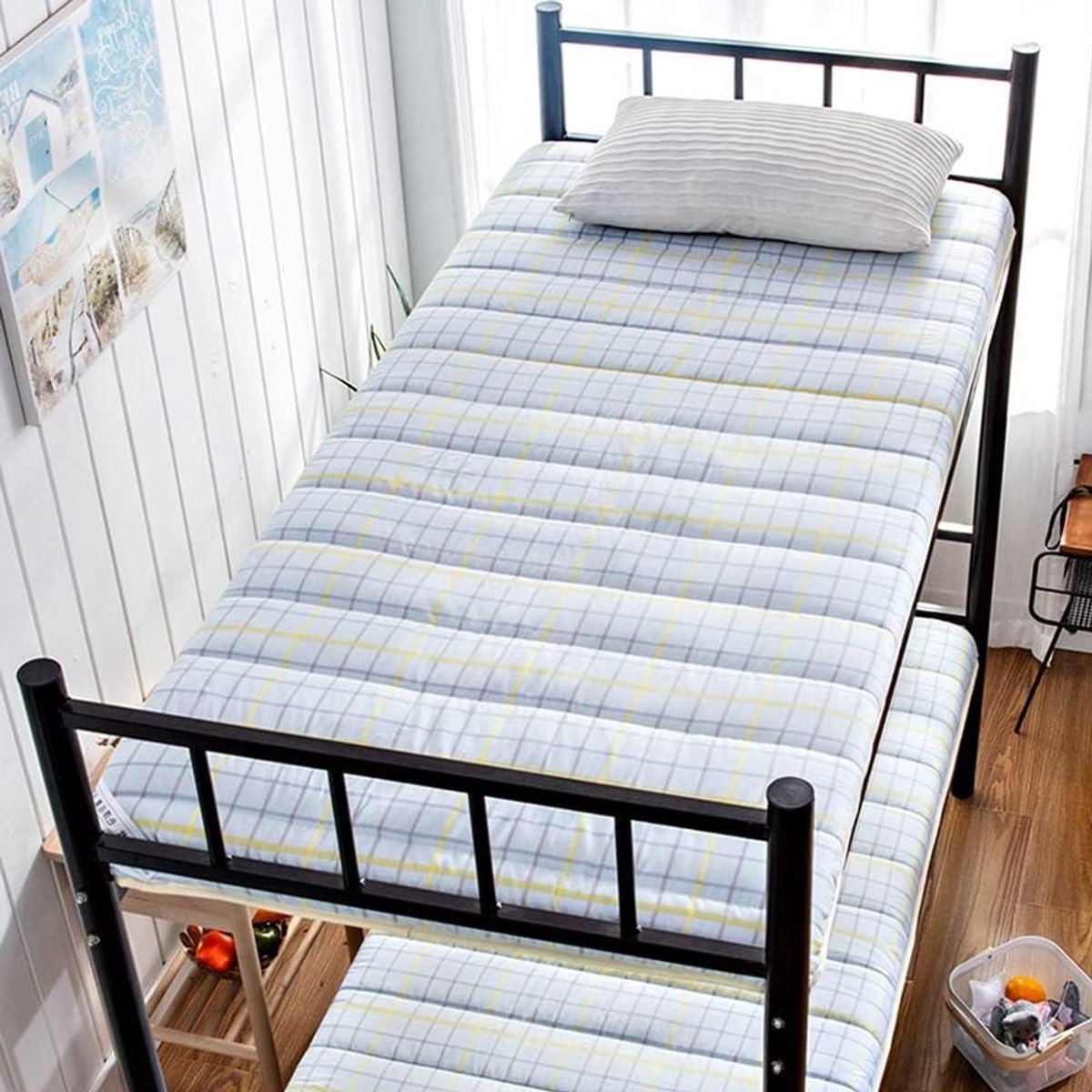 Vloermatras - Japanse futon - Comfortabel slapen - Opvouwbaar ontwerp - 150x200cm - Grijs