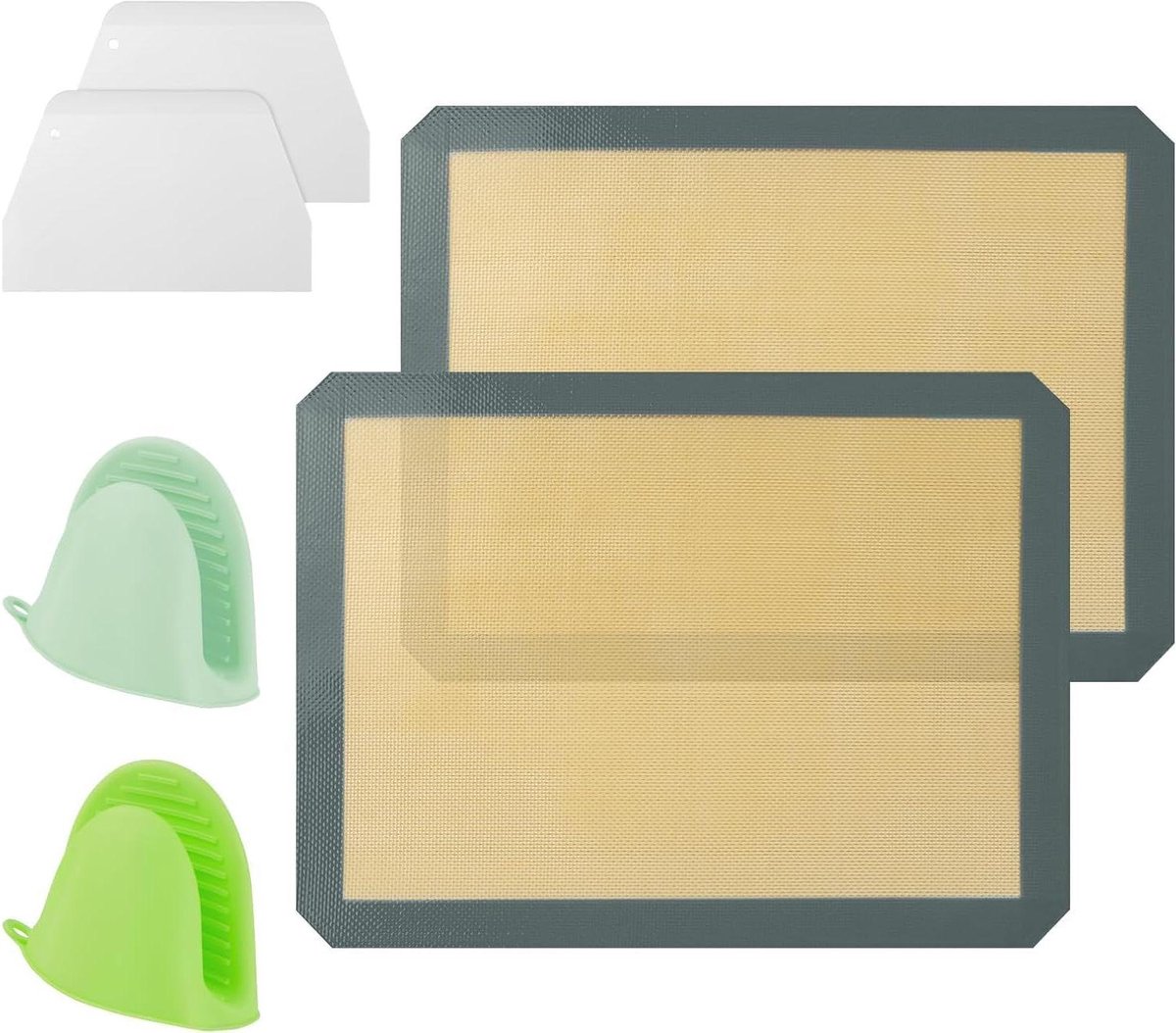 Siliconen Bakmat - Antiaanbak Mat - Thuis Bakken - BPA-Vrij Voedselveilig - 40x30 cm - Grijs