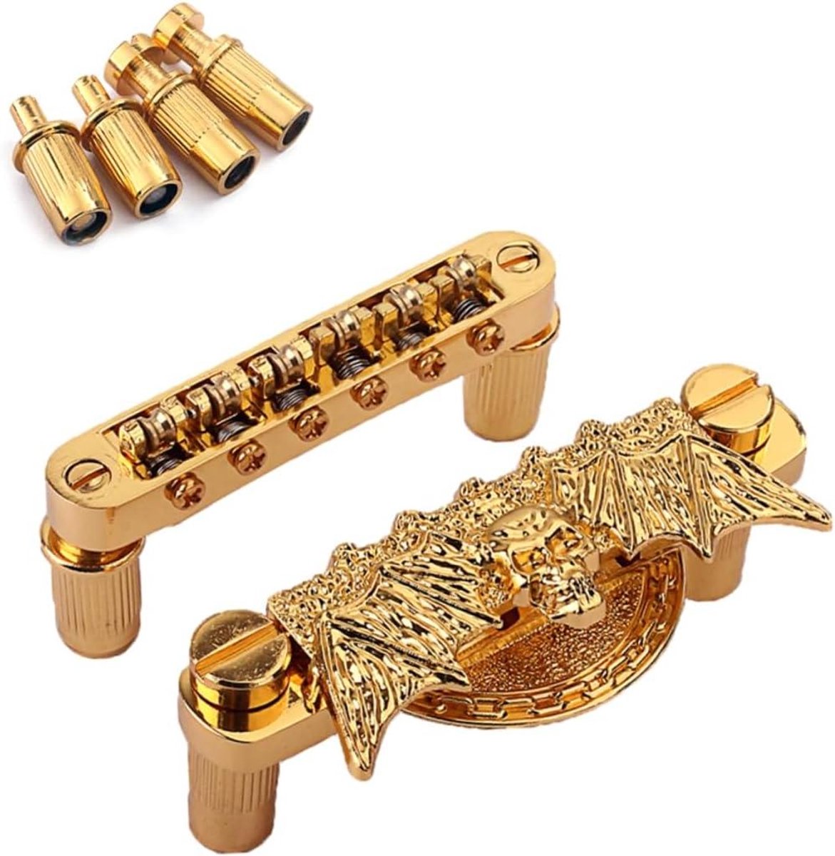 Gitaarbrug - Basbrug Zadels - Muziek Maken - Reflecterend Oppervlak - 9.9 x 4.3 cm - Goud