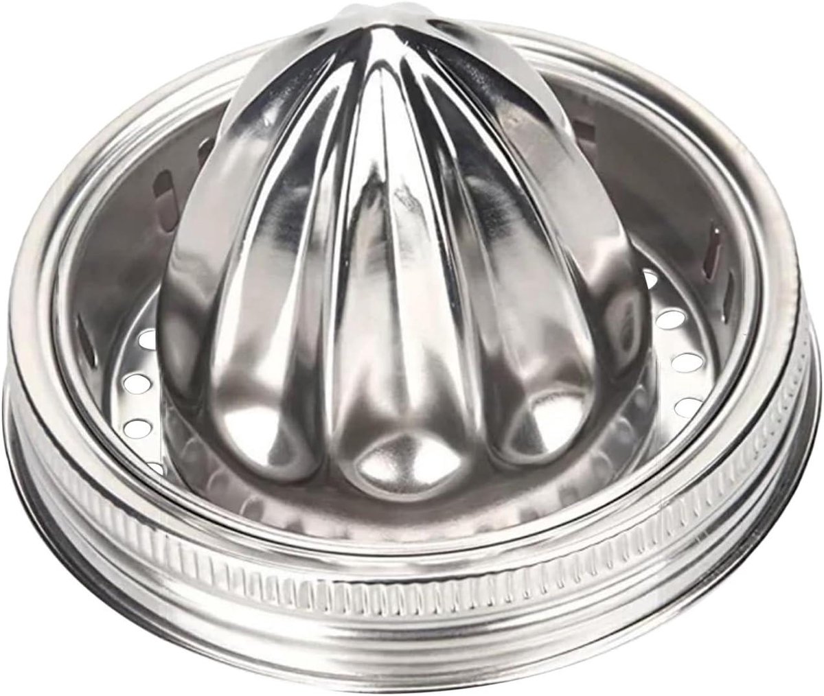 Citruspers Deksel - Pot Juicer - Sap Maken - Lekvrij Ontwerp - 8.6 x 6.5 cm - Zilver