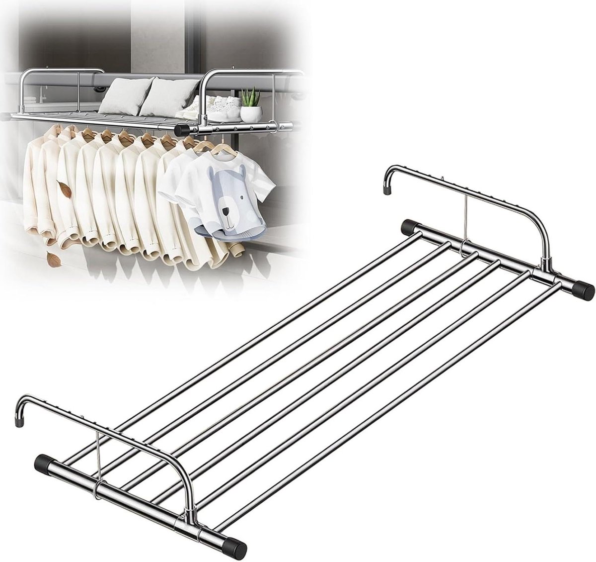 Radiator Wasrek - Droogrek Kleding - Ruimte Besparen - Uitschuifbaar Ontwerp - 60-158 cm -