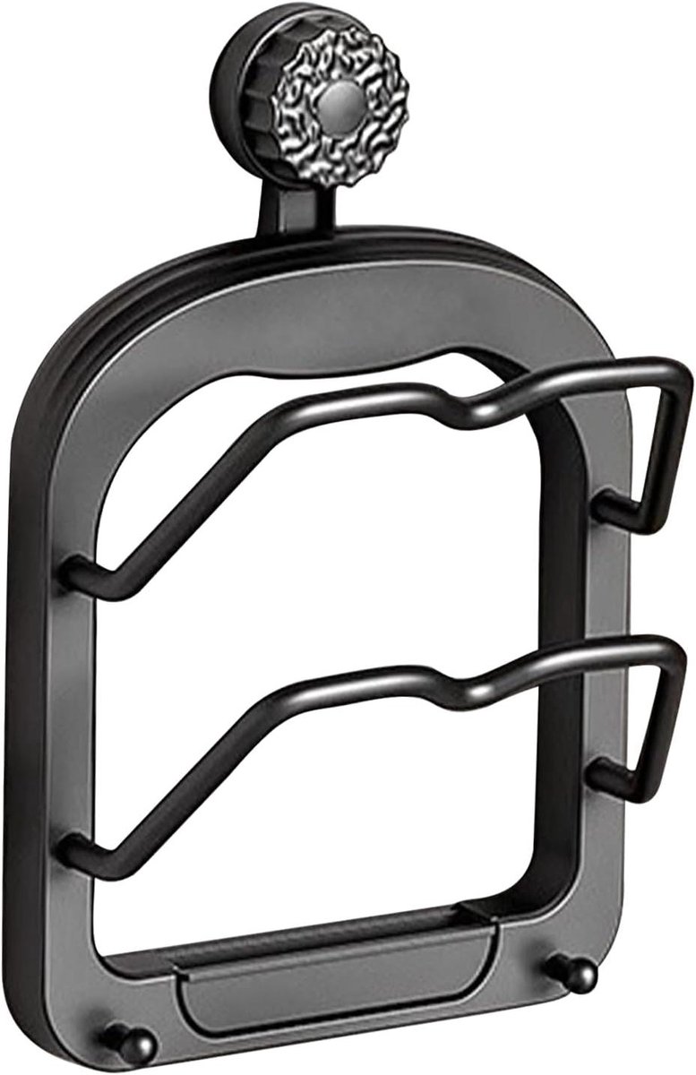 Dekselrek - Pan Organizer - Keuken Opbergen - 2-Tier Wandmontage - 20 cm Breed - Grijs