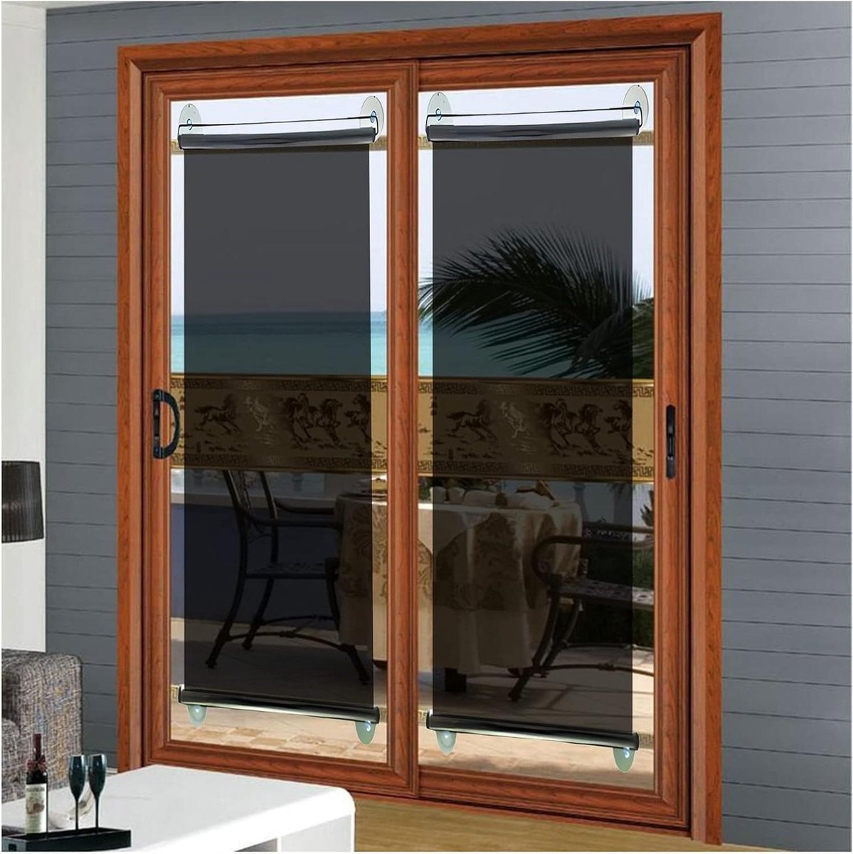 Rolgordijn Set - Zonwering Raam - Privacy Creëren - Eenrichtingsspiegel Effect - 53x150cm 