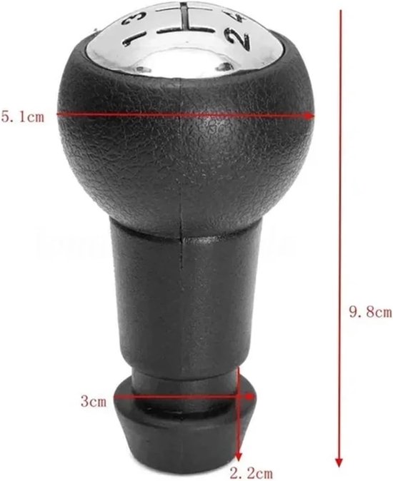 Pookknop Versnellingspookknop - Handgeschakelde Pook - Auto Interieur - PU Leer Aluminium - Universeel - Zwart — afbeelding 4