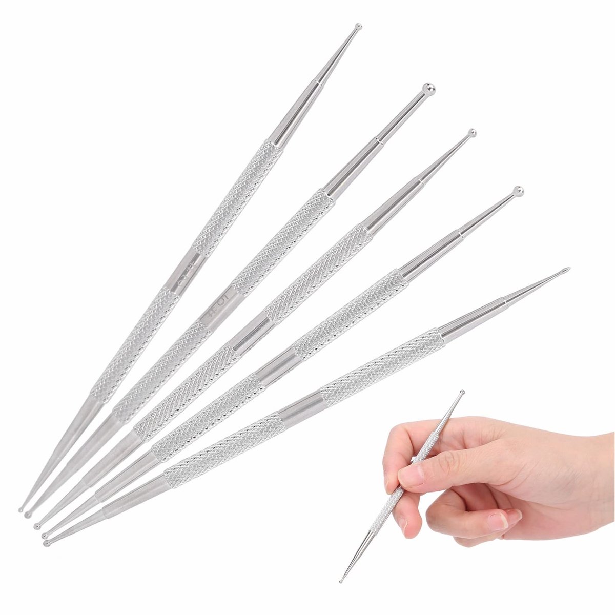Dailygoods - Set van 5 Dubbele Puntjes Pens voor Nail Art