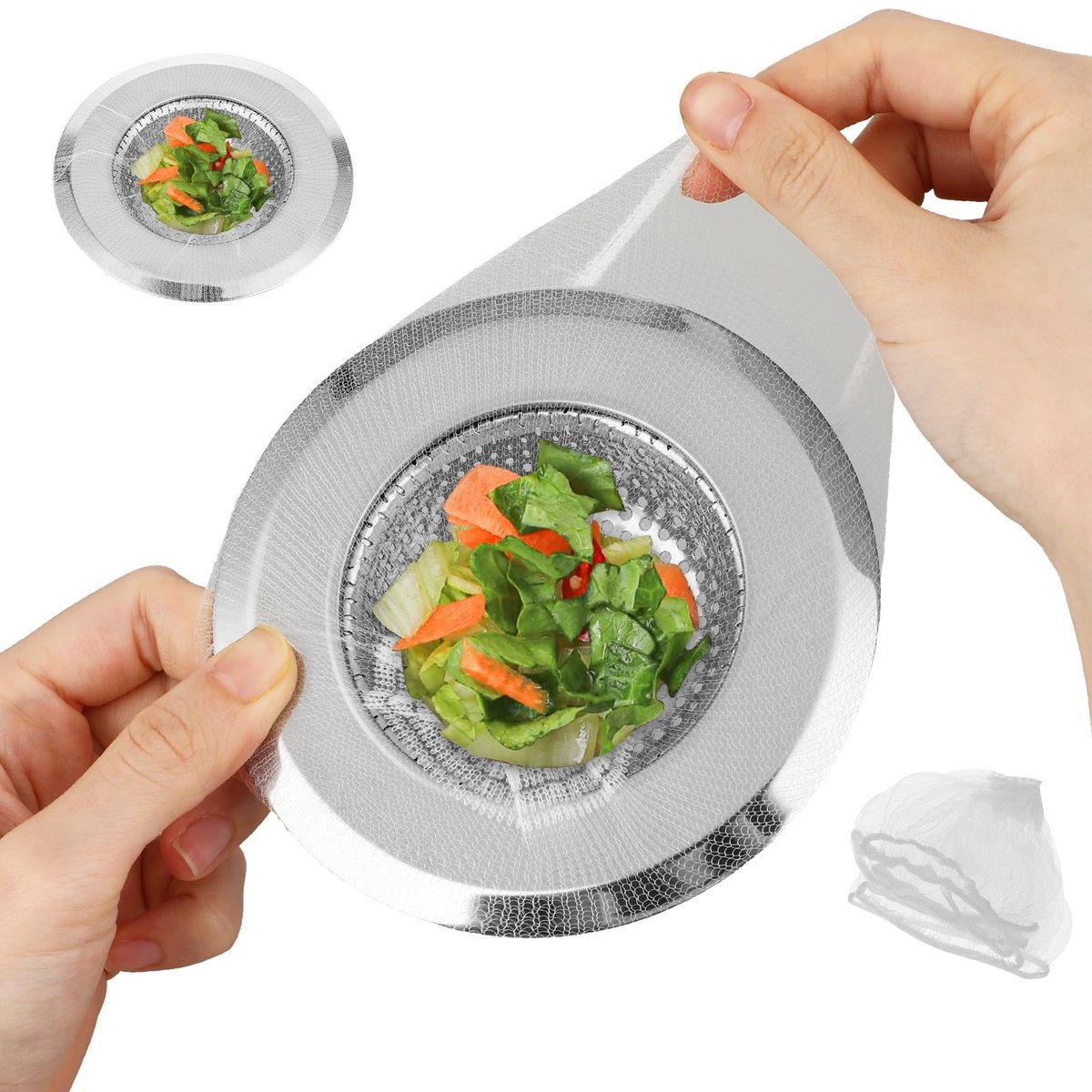 Dailygoods - 200 Stuks Wegwerp Gootfilters voor Eenvoudig Afvalbeheer