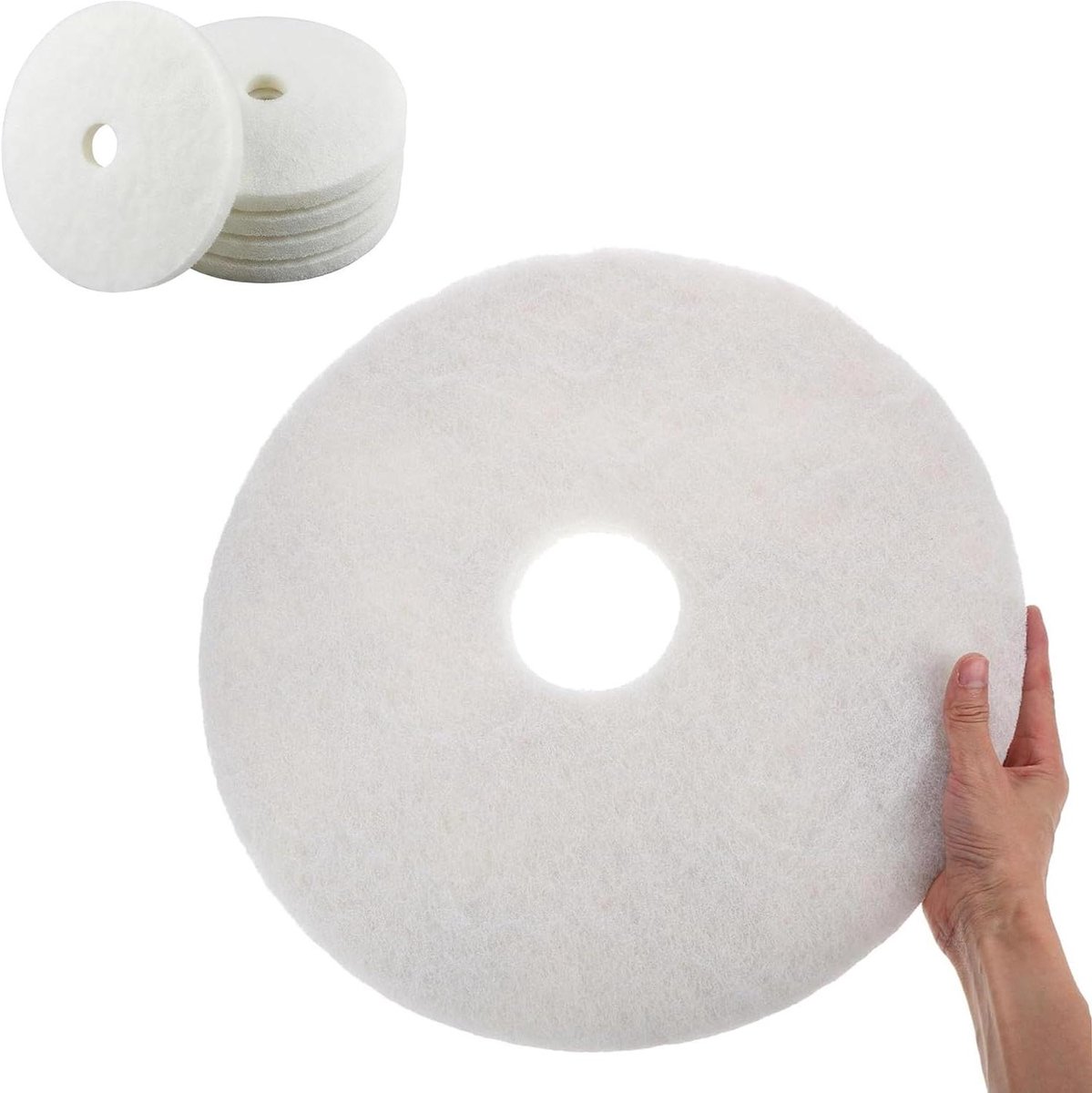 Vloerpolijstpads - Onderhoudspads - Vloeren Reinigen - Extra Dik - 5-Pack - Wit